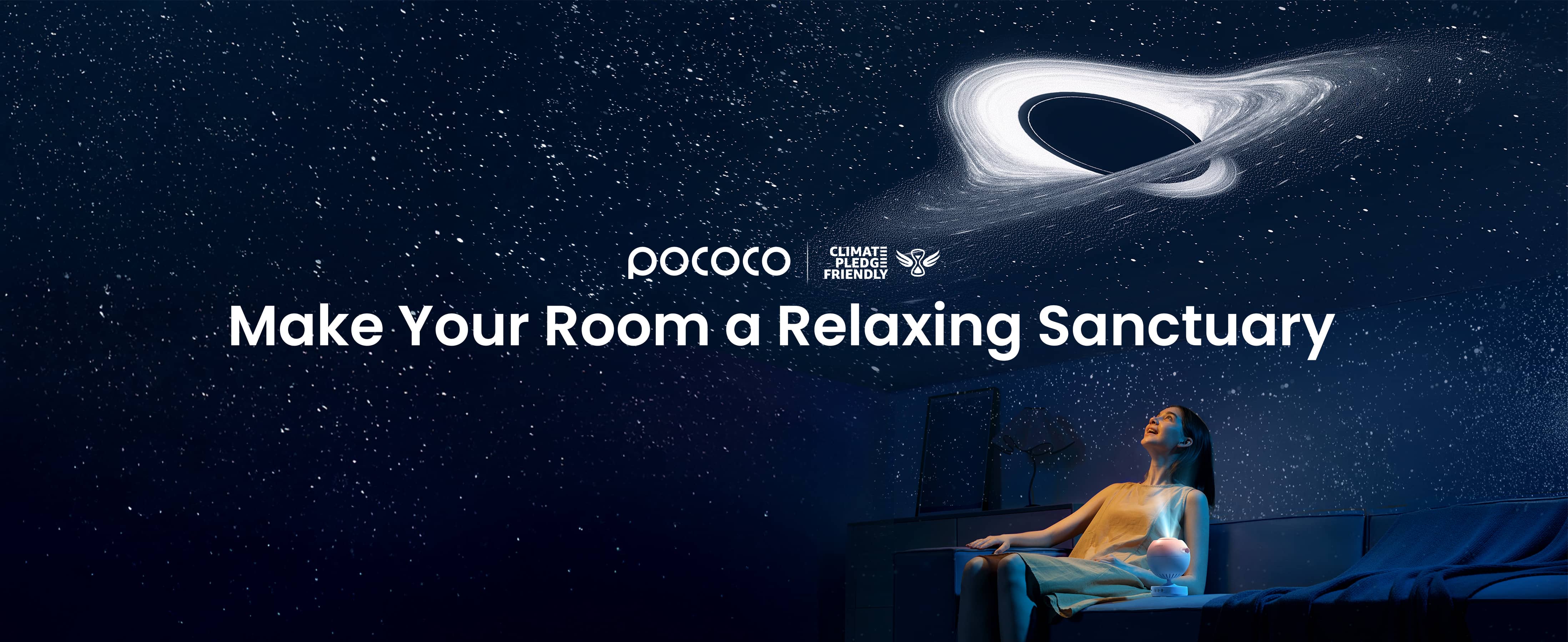 POCOCO Galaxy Star Projector for Bedroom with Replaceable Optical